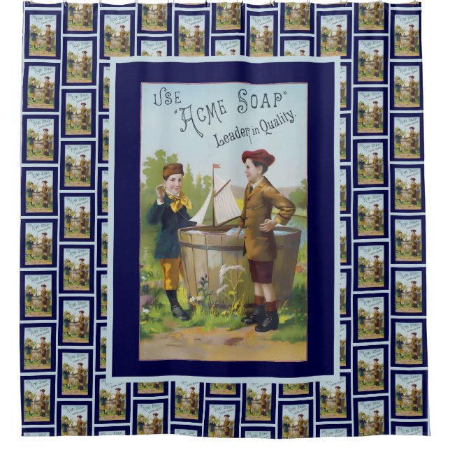 Vintage Acme Seifenwerbung  Duschvorhang (Vorderseite)