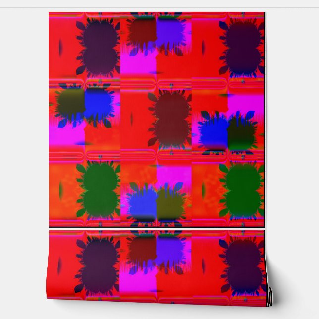 Vintage-Acrylbilder psychedelische Tapete  (Abrollen)
