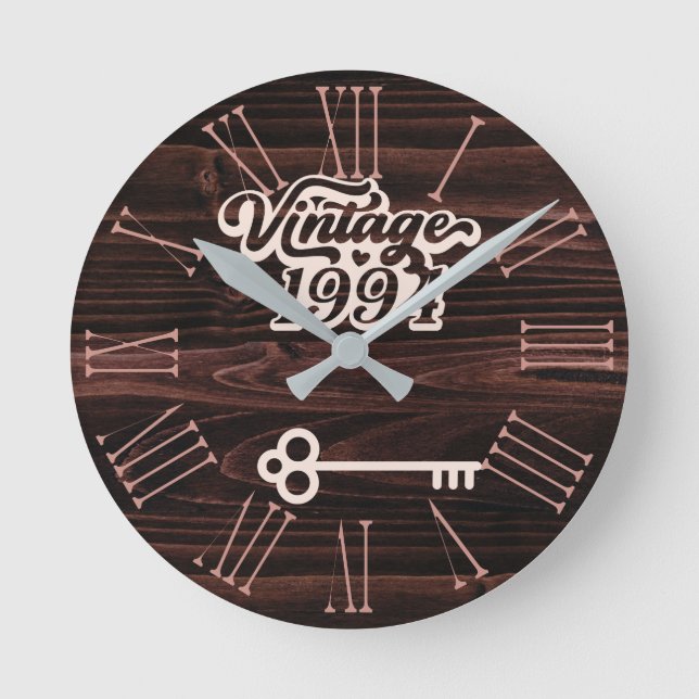 Vintage Acrylmauer-Uhr 1994 Runde Wanduhr (Vorderseite)