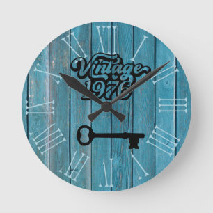 Vintage Acrylmauer-Uhr von 1976 Runde Wanduhr