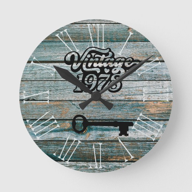 Vintage Acrylmauer-Uhr von 1978 Runde Wanduhr (Vorderseite)