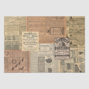 Vintage Ad Collage Tissue Paper Seidenpapier