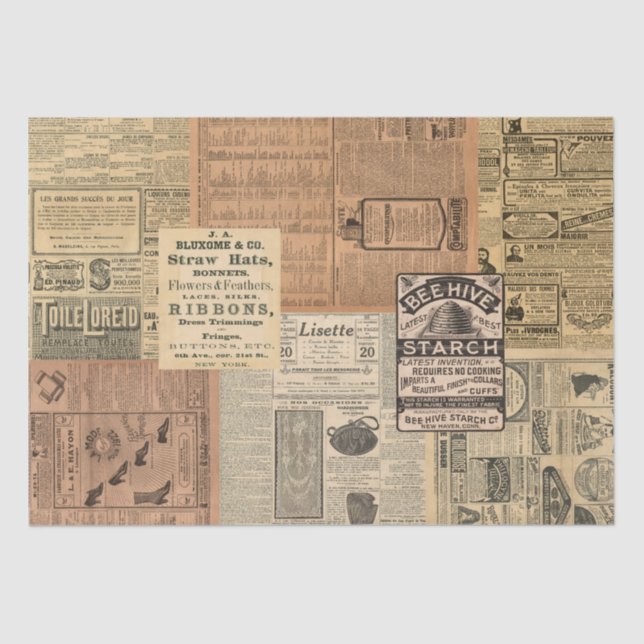 Vintage Ad Collage Tissue Paper Seidenpapier (Vorderseite)