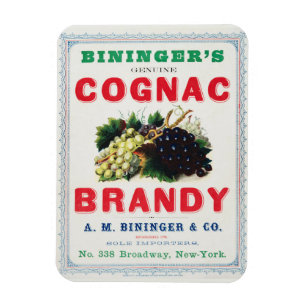 Vintage Ad for Biningers Cognac Brandy. Magnet