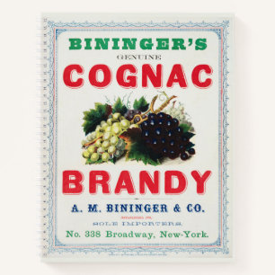 Vintage Ad for Biningers Cognac Brandy. Notizbuch
