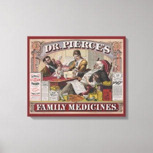 Vintage Ad for Dr. Pierces Family Medicines. Leinwanddruck