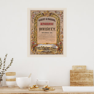 Vintage Ad for Gilbert & Parsons Hygienic Whiskey. Poster