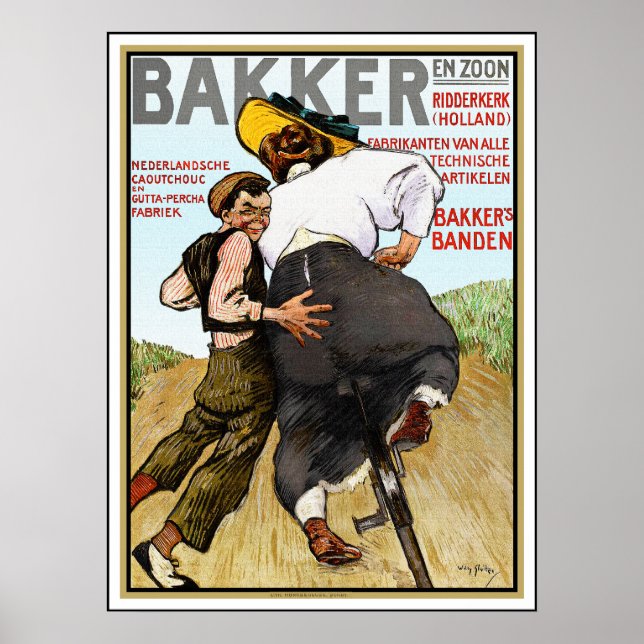 Vintage Ad for Rubber Bicycles Poster (Vorne)