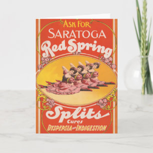 Vintage Ad for Saratoga Red Spring Splits Karte