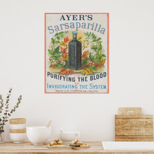 Vintage Ad für Ayer's Sarsaparilla. Poster (Küche)
