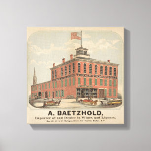 Vintage Ad of August Baetzhold, Wines & Liquors Leinwanddruck