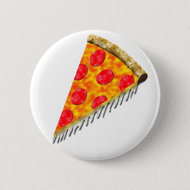 Vintage Ad Pizza Slice Button (Vorderseite)