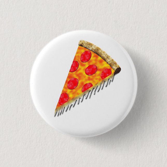 Vintage Ad Pizza Slice Button (Vorderseite)