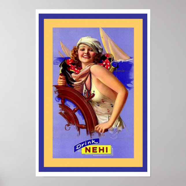 Vintage Ad Poster für Nehi Soft Drinks (Vorne)