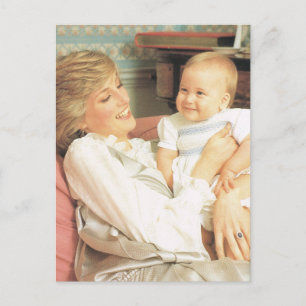 Vintage-Adel, Diana und Prinz William Postkarte