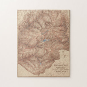 Vintage Adirondack Mountains Topografie Karte (187 Puzzle