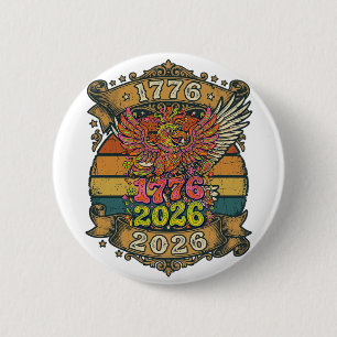 Vintage Adler 1776 2026-Shirt Bubble Patriotisch Button