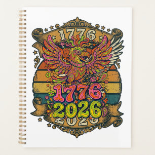 Vintage Adler 1776 2026-Shirt Bubble Patriotisch Planer