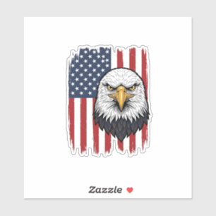 Vintage-Adler-Amerikanische-Flagge-Patriotisches-S Aufkleber