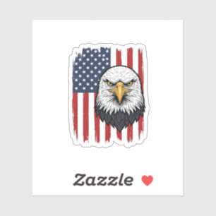 Vintage-Adler-Amerikanische-Flagge-Patriotisches-S Aufkleber