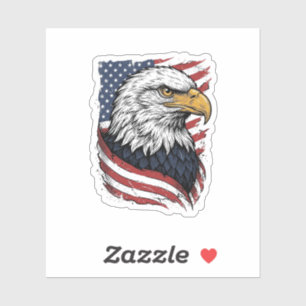 Vintage-Adler-Amerikanische-Flagge-Patriotisches-S Aufkleber