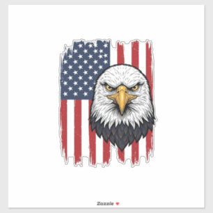Vintage-Adler-Amerikanische-Flagge-Patriotisches-S Aufkleber
