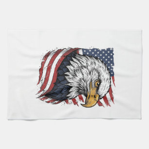 Vintage-Adler-Amerikanische-Flagge-Patriotisches-S Geschirrtuch