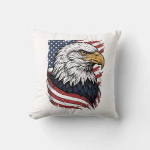 Vintage-Adler-Amerikanische-Flagge-Patriotisches-S Kissen