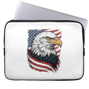 Vintage-Adler-Amerikanische-Flagge-Patriotisches-S Laptopschutzhülle