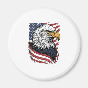 Vintage-Adler-Amerikanische-Flagge-Patriotisches-S Magnet