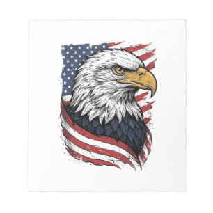 Vintage-Adler-Amerikanische-Flagge-Patriotisches-S Notizblock