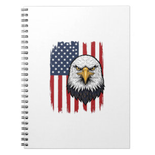 Vintage-Adler-Amerikanische-Flagge-Patriotisches-S Notizblock