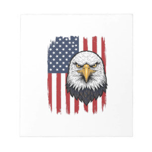 Vintage-Adler-Amerikanische-Flagge-Patriotisches-S Notizblock