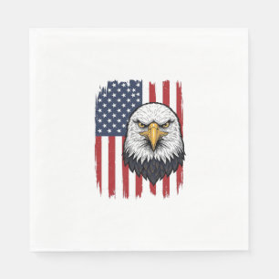 Vintage-Adler-Amerikanische-Flagge-Patriotisches-S Serviette