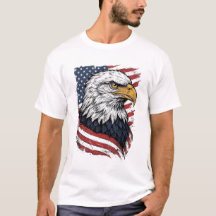 Vintage-Adler-Amerikanische-Flagge-Patriotisches-S T-Shirt