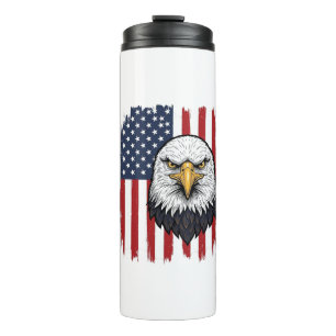 Vintage-Adler-Amerikanische-Flagge-Patriotisches-S Thermosbecher