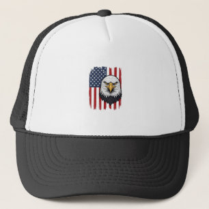 Vintage-Adler-Amerikanische-Flagge-Patriotisches-S Truckerkappe