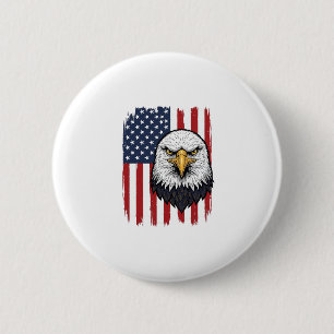 Vintage Adler Amerikanisches Flagge Patriotisches Button