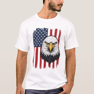 Vintage Adler Amerikanisches Flagge Patriotisches T-Shirt
