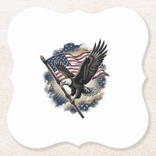 Vintage-Adler-Flagge Patriotisches-Shirt-Design_1 Untersetzer