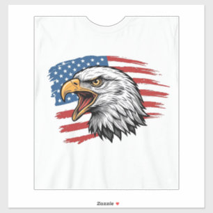 Vintage-Adler-Flagge Patriotisches Vektor-Shirt-De Aufkleber