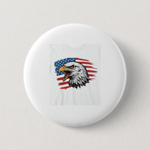 Vintage-Adler-Flagge Patriotisches Vektor-Shirt-De Button