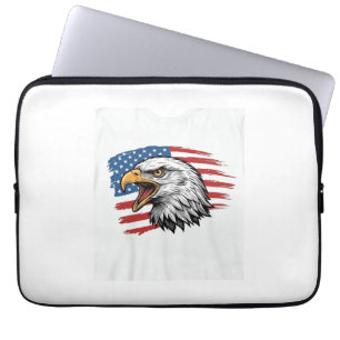 Vintage-Adler-Flagge Patriotisches Vektor-Shirt-De Laptopschutzhülle
