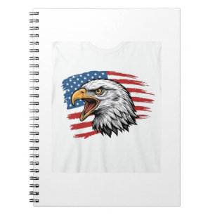 Vintage-Adler-Flagge Patriotisches Vektor-Shirt-De Notizblock