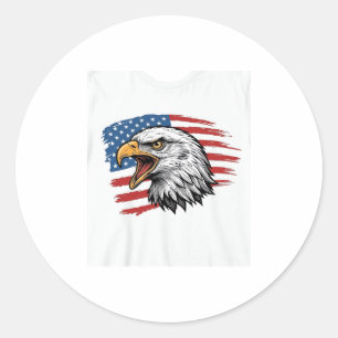 Vintage-Adler-Flagge Patriotisches Vektor-Shirt-De Runder Aufkleber