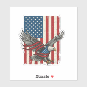 Vintage-Adler-Flagge-Vektor-Patriotisches-Shirt-De Aufkleber