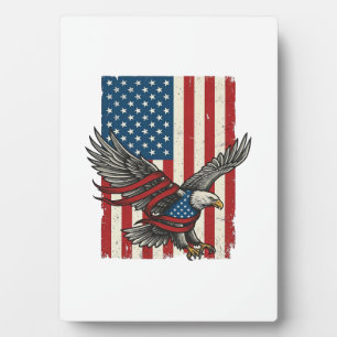 Vintage-Adler-Flagge-Vektor-Patriotisches-Shirt-De Fotoplatte