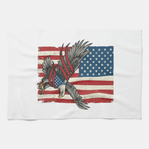 Vintage-Adler-Flagge Vektor Patriotisches-Shirt-De Geschirrtuch