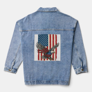 Vintage-Adler-Flagge-Vektor-Patriotisches-Shirt-De Jeansjacke