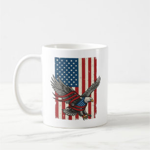 Vintage-Adler-Flagge-Vektor-Patriotisches-Shirt-De Kaffeetasse